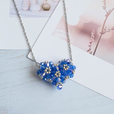 Collar Corazón 3D azul1