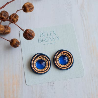 Aros Topito Bicolor azul y salmón1