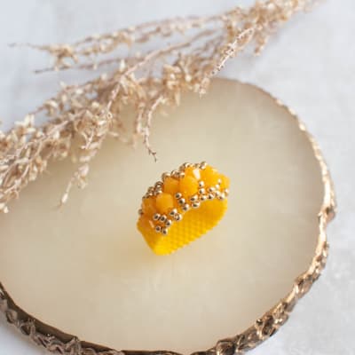 Anillo Corona amarillo y mostaza1