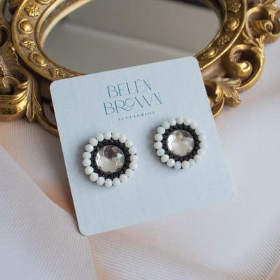 Aros Topitos blanco y negro1