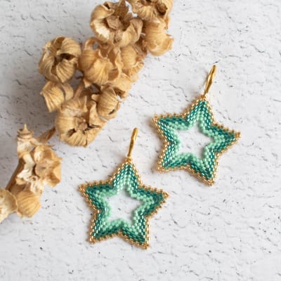 Aros Maxi Estrella esmeralda y turquesa1