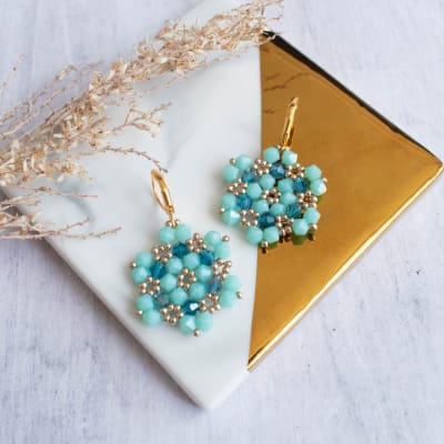 Aros Hexágono turquesa1