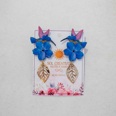 Aros Colibrí en flor y hoja grande1