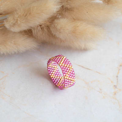 Anillo ZigZag rosado1