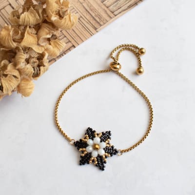 Pulsera ajustable Magnolia negro1
