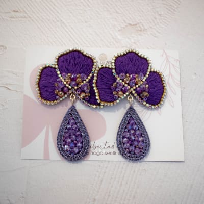 Aros Flor Orquídea grande morado1