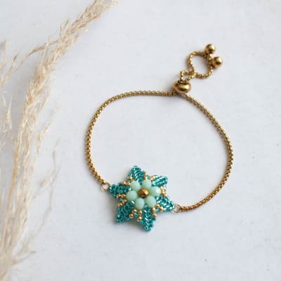 Pulsera ajustable Magnolia esmeralda1