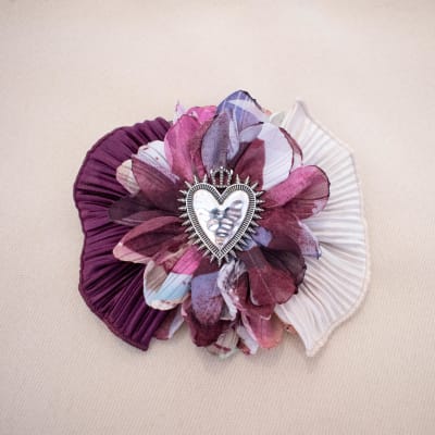 Traba Corazón magenta y crema1