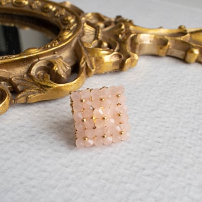 Anillo Cuadrado rosado1
