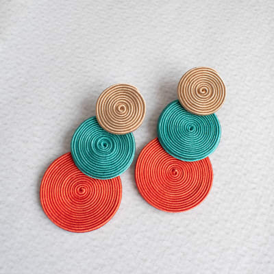 Aros Tres Cículos terracota, turquesa y beige1