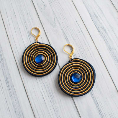 Aros Medallón Espiral azul1