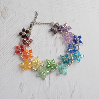 Pulsera Flores arcoiris1