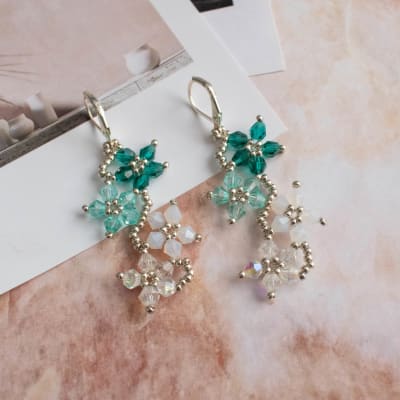 Aros Flores turquesa1