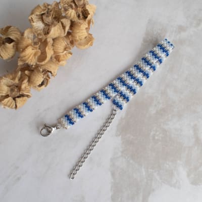 Pulsera Roma azul y celeste1