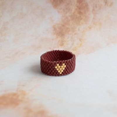 Anillo Corazón café1