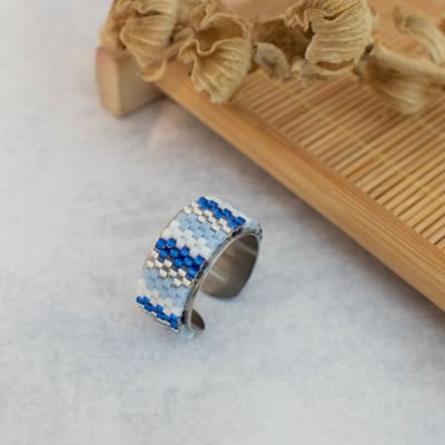 Anillo Ajustable Roma azul y celeste1