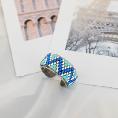 Anillo Ajustable Amazonas azul y turquesa1