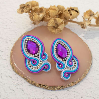 Aros Asimétrico morado y calipso1