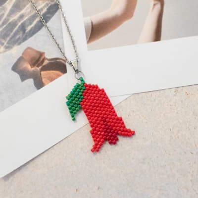 Collar Copihue rojo1