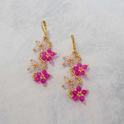 Aros Flores fucsia y rosado1