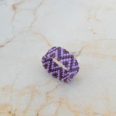Anillo ZigZag doble morado y lila1