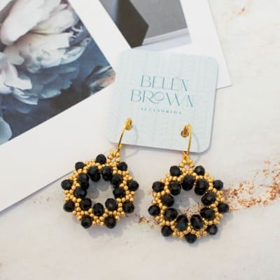 Aros Guirnalda negro y dorado1