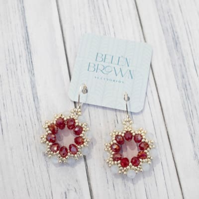 Aros Guirnalda blanco y rojo1