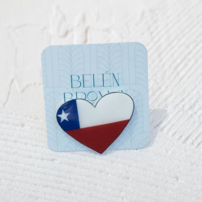Pin Corazón Bandera Chilena1