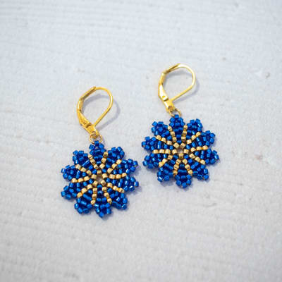 Aros Mónaco largo azul y dorado1
