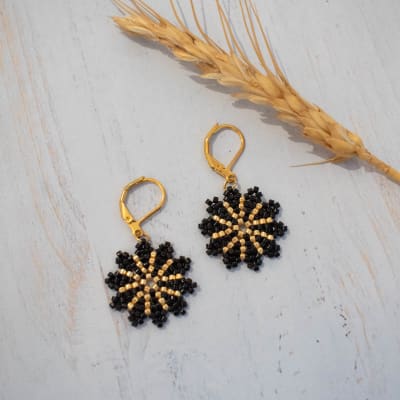 Aros Mónaco largo negro y dorado1
