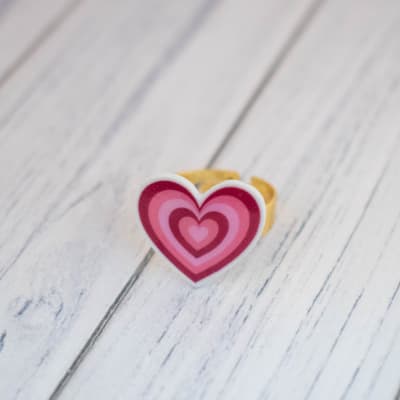 Anillo ajustable TR corazón retro1