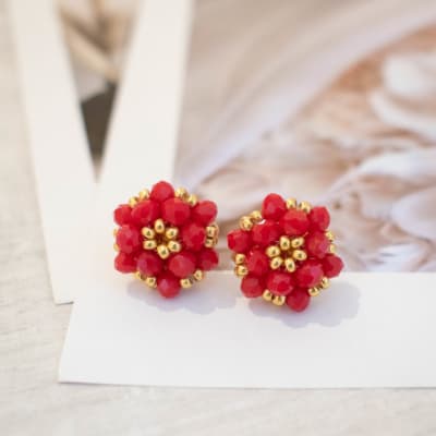Aros Tiny rojo y dorado1