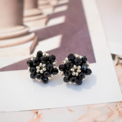 Aros Tiny negro y plateado1