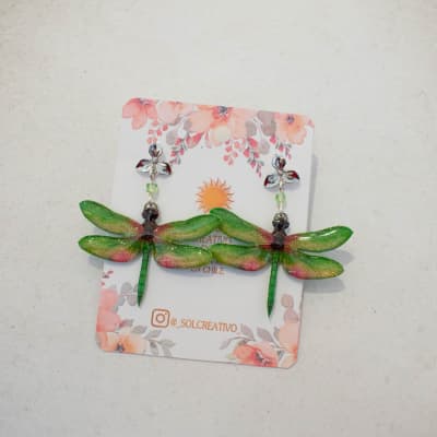 Aros Libélula Flor Platino1