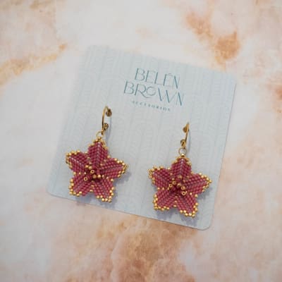 Aros Lily largo granate1