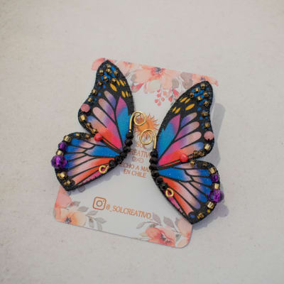 Aros Mariposa cristales colores 21