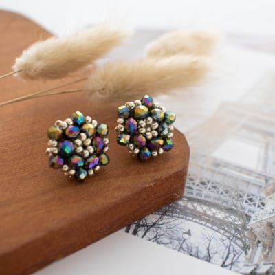 Aros Tiny tornasol y plateado1