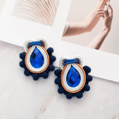 Aros Mini Pompom azul1