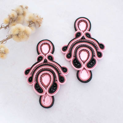 Aros Marsella rosado y negro1