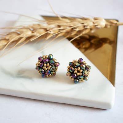 Aros Tiny tornasol y dorado1