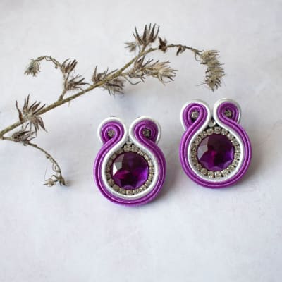 Aros Simple morado y blanco1