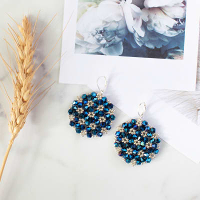 Aros Medallón azul metalizado1