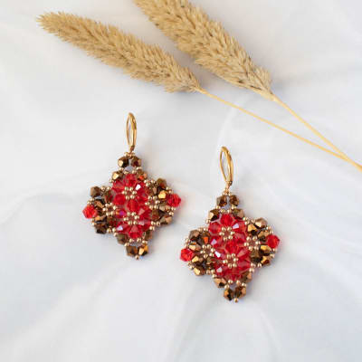 Aros Lady bronce y rojo1