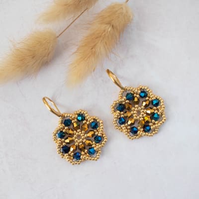 Aros Rueda azul metalizado y dorado1