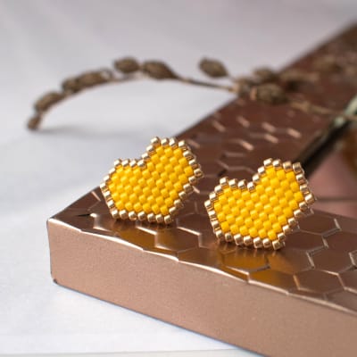 Aros Corazón amarillo1