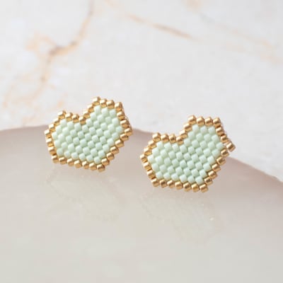 Aros Corazón menta1