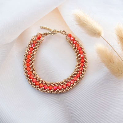 Pulsera Trenzada naranjo1