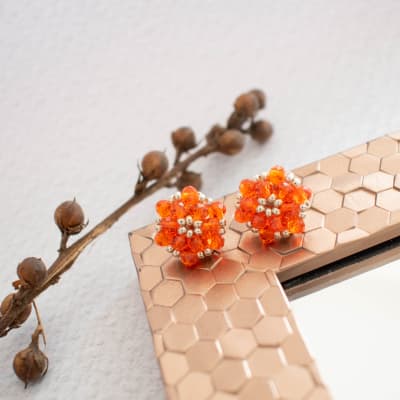 Aros Tiny naranjo y dorado1