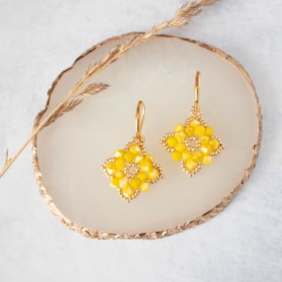 Aros Flor de Loto amarillo1