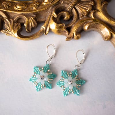 Aros Magnolia turquesa y blanco1